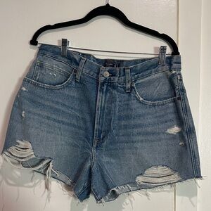 Abercrombie & Fitch Light Blue Distressed Jean Shorts